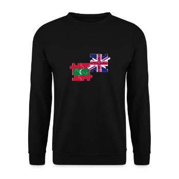 Maldives Drapeau du Royaume-Uni Maldiviens britannique - Sweat-shirt Unisexe - noir - Devant - Alina (178cm) & Michal (187cm)