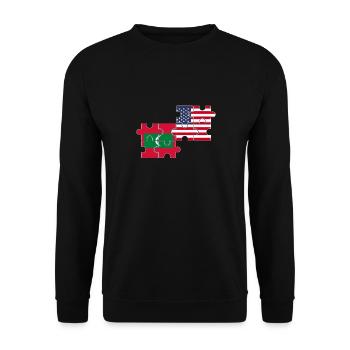 Maldives États-Unis Drapeau Maldivien américain - Sweat-shirt Unisexe - noir - Devant - Alina (178cm) & Michal (187cm)