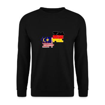 Malaysia Deutschland Flagge Deutsch Malaysier - Unisex Pullover - Schwarz - Vorne - Alina (178cm) & Michal (187cm)