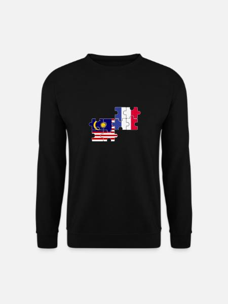 Malaisie France Drapeau Français Malaisien - Sweat-shirt Unisexe - noir