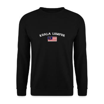 Kuala Lumpur Malaysia Vintage Malaysische Flagge - Unisex Pullover - Schwarz - Vorne - Alina (178cm) & Michal (187cm)