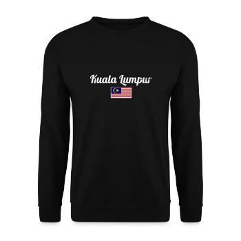 Kuala Lumpur Malaysia Vintage Flagge Malaysier - Unisex Pullover - Schwarz - Vorne - Alina (178cm) & Michal (187cm)