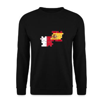 Malte Espagne Drapeau Espagnol Maltais - Sweat-shirt Unisexe - noir - Devant - Alina (178cm) & Michal (187cm)