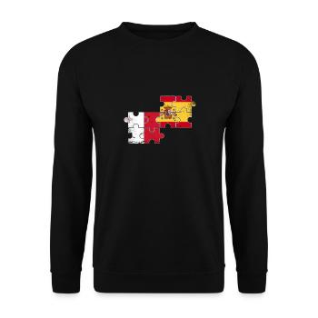 Malte Espagne Vintage drapeau espagnol maltais - Sweat-shirt Unisexe - noir - Devant - Alina (178cm) & Michal (187cm)