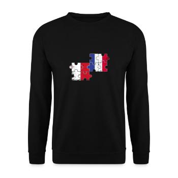 Malte France Vintage Drapeau Maltais - Sweat-shirt Unisexe - noir - Devant - Alina (178cm) & Michal (187cm)
