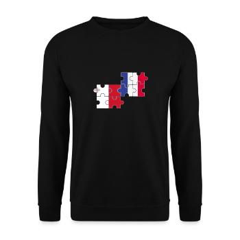 Malte France Drapeau Français Maltais - Sweat-shirt Unisexe - noir - Devant - Alina (178cm) & Michal (187cm)