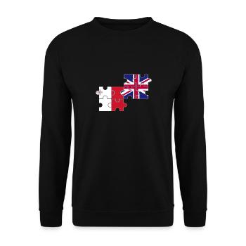 Malta UK Flagge Britisch Maltesisch - Unisex Pullover - Schwarz - Vorne - Alina (178cm) & Michal (187cm)