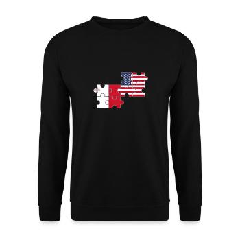 Malte, Etats-Unis, drapeau, Américain, Maltais - Sweat-shirt Unisexe - noir - Devant - Alina (178cm) & Michal (187cm)