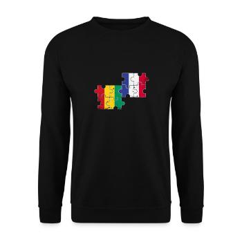 Guinée France Vintage Drapeau Français - Sweat-shirt Unisexe - noir - Devant - Alina (178cm) & Michal (187cm)