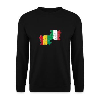 Guinée Italie Vintage drapeau Guinée italienne - Sweat-shirt Unisexe - noir - Devant - Alina (178cm) & Michal (187cm)