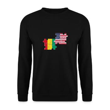 Guinée USA Drapeau Guinée américaine - Sweat-shirt Unisexe - noir - Devant - Alina (178cm) & Michal (187cm)