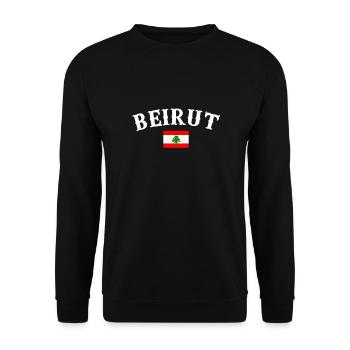 Beirut Lebanon Lebanese Flag Lebanese - Unisex Sweatshirt - black - Front - Alina (178cm) & Michal (187cm)