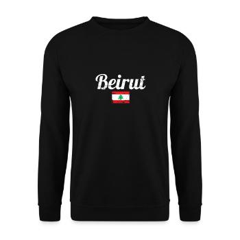 Beirut Lebanon Vintage Lebanese Flag Lebanese - Unisex Sweatshirt - black - Front - Alina (178cm) & Michal (187cm)