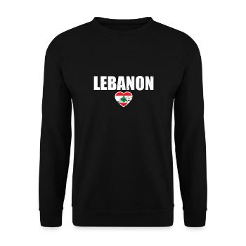Libanon Liebe Vintage Libanesische Flagge Libanese - Unisex Pullover - Schwarz - Vorne - Alina (178cm) & Michal (187cm)
