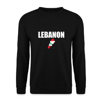 Libanon Vintage Karte Libanesische Flagge Libanese - Unisex Pullover - Schwarz - Vorne - Alina (178cm) & Michal (187cm)