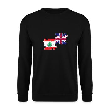 Libanon UK Flagge Britisch Libanesisch - Unisex Pullover - Schwarz - Vorne - Alina (178cm) & Michal (187cm)