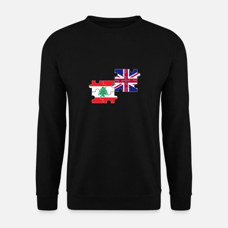 Libanon UK Flagge Britisch Libanesisch - Unisex Pullover - Schwarz