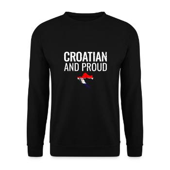 Croatian And Proud Croatia Vintage Flag Croatia - Unisex Sweatshirt - black - Front - Alina (178cm) & Michal (187cm)