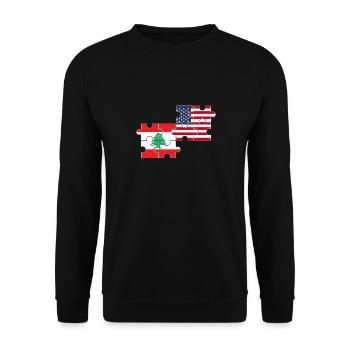 Libanon USA Flagge Amerikanisch Libanesisch - Unisex Pullover - Schwarz - Vorne - Alina (178cm) & Michal (187cm)