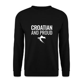 Croatian And Proud Croatia Map Croatian - Unisex Sweatshirt - black - Front - Alina (178cm) & Michal (187cm)