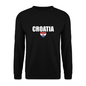 Croatia Heart Croatia Croatian Flag Croatia - Unisex Sweatshirt - black - Front - Alina (178cm) & Michal (187cm)