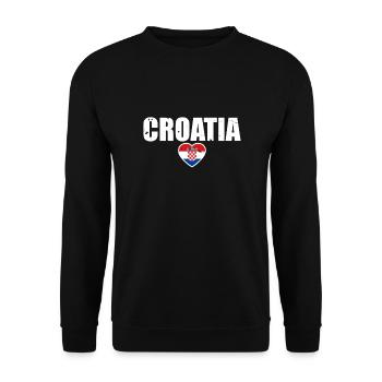 Croatia Vintage Heart Croatia Croatian Flag - Unisex Sweatshirt - black - Front - Alina (178cm) & Michal (187cm)
