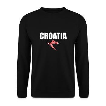 Croatia Croatia Map Croatian Flag Croatia - Unisex Sweatshirt - black - Front - Alina (178cm) & Michal (187cm)