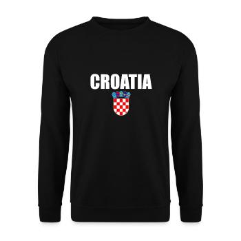 Croatie Armoiries Croatie Drapeau croate Croatie - Sweat-shirt Unisexe - noir - Devant - Alina (178cm) & Michal (187cm)