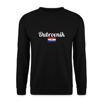 Dubrovnik Vintage Croatia Croatian Flag - Unisex Sweatshirt - black - Front - Alina (178cm) & Michal (187cm)