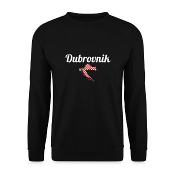 Dubrovnik Vintage Map Croatia Flag Croatia - Unisex Sweatshirt - black - Front - Alina (178cm) & Michal (187cm)