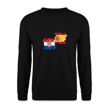 Kroatien Spanien Flagge Spanisch Kroate - Unisex Pullover - Schwarz - Vorne - Alina (178cm) & Michal (187cm)