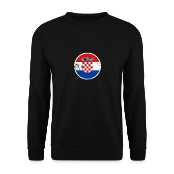 Croatia Vintage Croatia Croatian Flag Croatia - Unisex Sweatshirt - black - Front - Alina (178cm) & Michal (187cm)