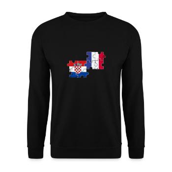 Croatia France Vintage Flag Croatia - Unisex Sweatshirt - black - Front - Alina (178cm) & Michal (187cm)