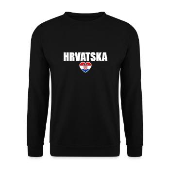 Hrvatska Heart Croatia Croatian Flag Croatia - Unisex Sweatshirt - black - Front - Alina (178cm) & Michal (187cm)