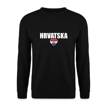 Hrvatska Vintage Heart Croatia Croatian Flag - Unisex Sweatshirt - black - Front - Alina (178cm) & Michal (187cm)