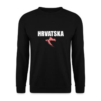 Hrvatska Vintage Croatia Map Croatian Flag - Unisex Sweatshirt - black - Front - Alina (178cm) & Michal (187cm)