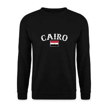 Cairo Vintage Ägypten Ägyptische Flagge Ägypter - Unisex Pullover - Schwarz - Vorne - Alina (178cm) & Michal (187cm)