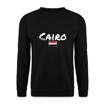 Cairo Vintage Ägypten Ägyptische Flagge Ägypter - Unisex Pullover - Schwarz - Vorne - Alina (178cm) & Michal (187cm)