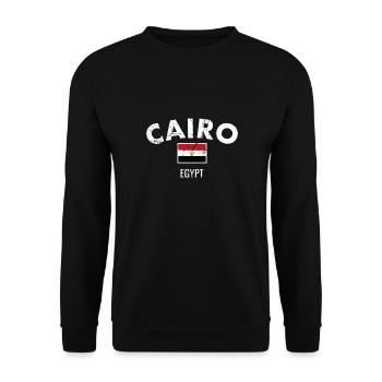 Cairo Vintage Ägypten Ägyptische Flagge Ägypter - Unisex Pullover - Schwarz - Vorne - Alina (178cm) & Michal (187cm)