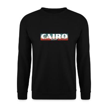 Cairo Vintage Retro Egypt Ägypten Ägyptische - Unisex Pullover - Schwarz - Vorne - Alina (178cm) & Michal (187cm)