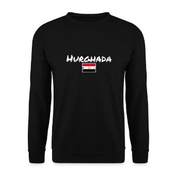 Hurghada Vintage Egypt Egyptian Flag Egyptian - Unisex Sweatshirt - black - Front - Alina (178cm) & Michal (187cm)