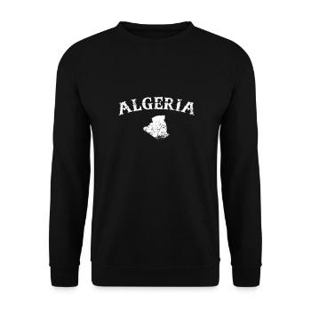 Algeria Vintage Map Algeria Algerian Algerians - Unisex Sweatshirt - black - Front - Alina (178cm) & Michal (187cm)