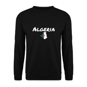 Algeria Map Algeria Algerian Flag Algerian - Unisex Sweatshirt - black - Front - Alina (178cm) & Michal (187cm)