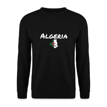 Algeria Vintage Karte Algerien Flagge Algerier - Unisex Pullover - Schwarz - Vorne - Alina (178cm) & Michal (187cm)