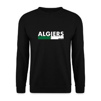Algiers Algeria Algerian Flag Algerian - Unisex Sweatshirt - black - Front - Alina (178cm) & Michal (187cm)