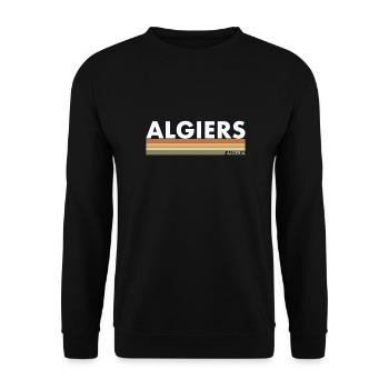 Algiers Algeria Retro Algerian - Unisex Sweatshirt - black - Front - Alina (178cm) & Michal (187cm)