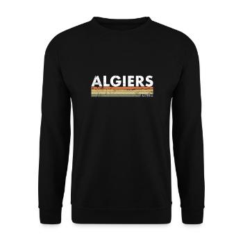 Algiers Vintage Algeria Retro Algerian - Unisex Sweatshirt - black - Front - Alina (178cm) & Michal (187cm)
