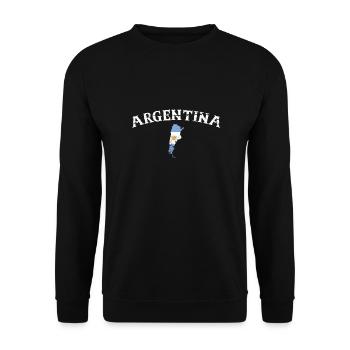 Argentina Vintage Map Argentina Flag - Unisex Sweatshirt - black - Front - Alina (178cm) & Michal (187cm)