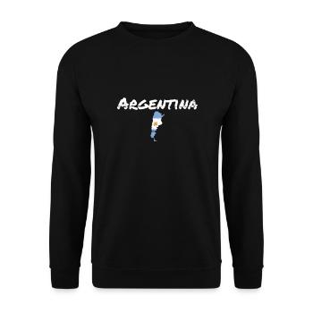 Argentina Vintage Map Argentina Flag - Unisex Sweatshirt - black - Front - Alina (178cm) & Michal (187cm)