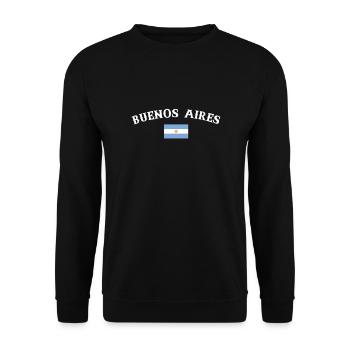 Buenos Aires Argentinien Argentinische Flagge - Unisex Pullover - Schwarz - Vorne - Alina (178cm) & Michal (187cm)
